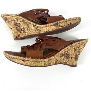 Born | Brown Leather Upper Wedges size 8